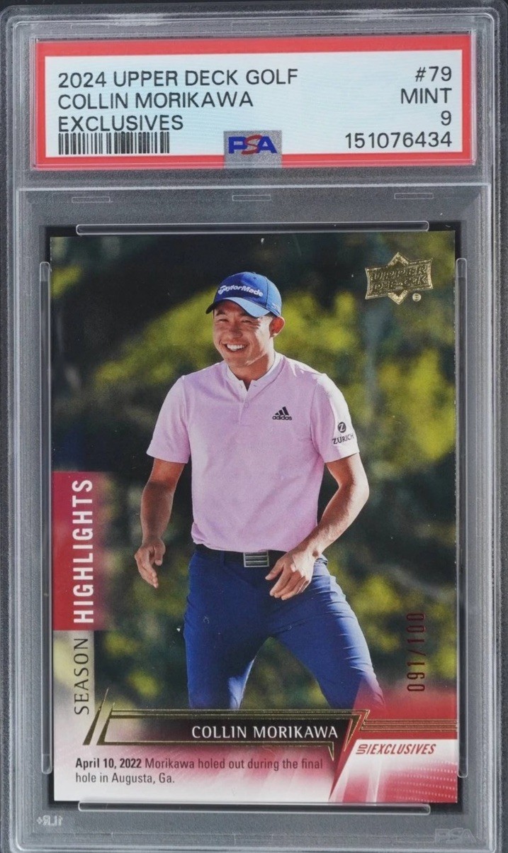 2024 UPPER DECK GOLF #79 COLLIN MORIKAWA UD EXCLUSIVES /100 PSA 9