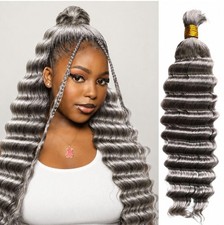 Boho Hair for Braiding, Deep Wave Bulk Human Hair for Boho Braids COMPARE AT 74