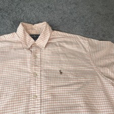 Polo Ralph Lauren Blake XL Mens Shirt Check Flesh Pony Short Sleeve Multicolored