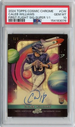 2024 Chrome Caleb Williams First Flight Superfractor Rookie Auto #'D 1/1 PSA 10