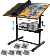 Sunix 1500 Pieces Jigsaw Puzzle Table with Legs, 36"x26" Adjustable Height... 