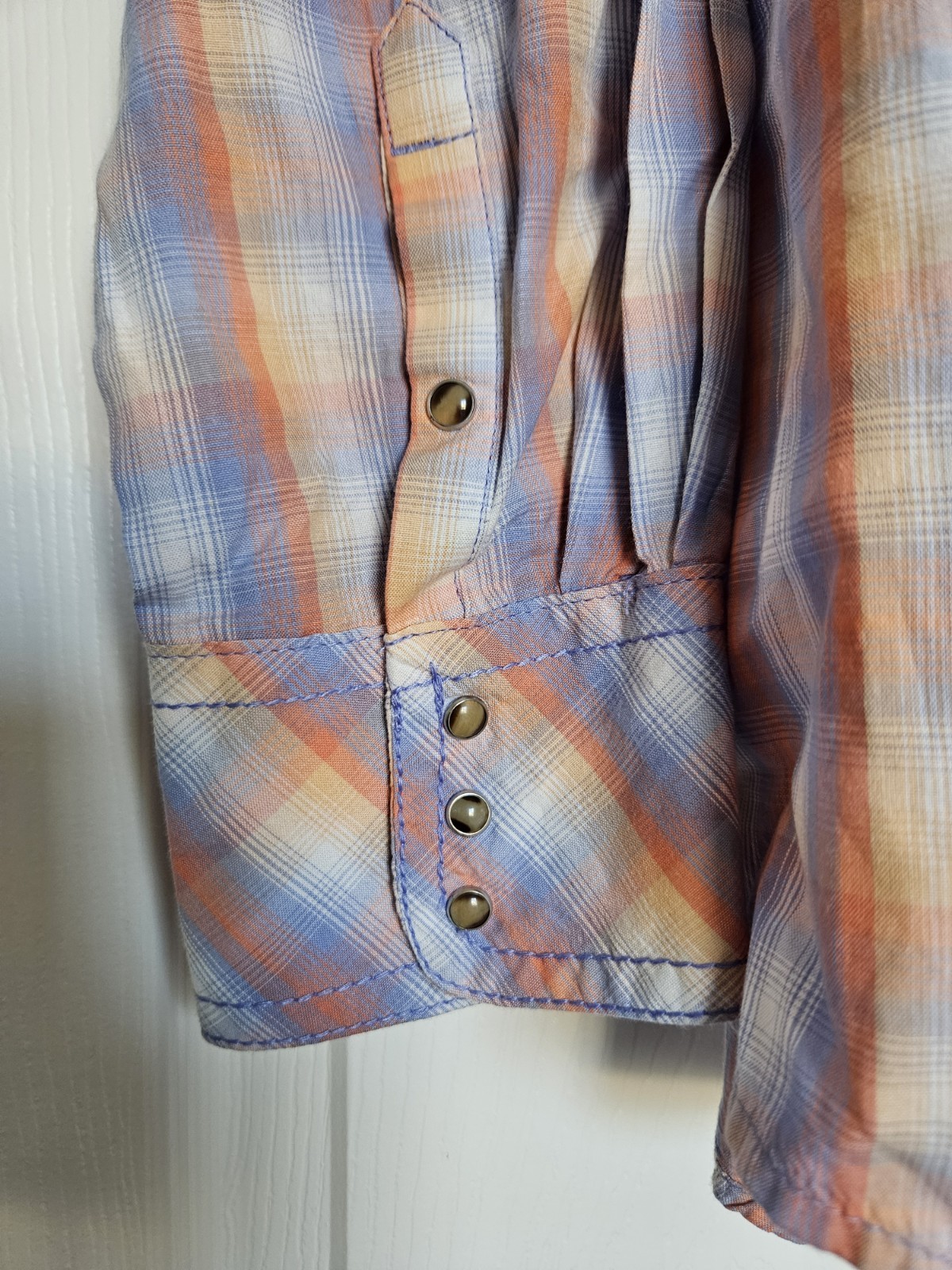 Ariat Plaid Tortoise Button Snap Embroidered West… - image 3