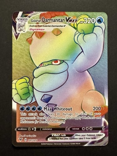 2020 Pokemon TCG Vivid Voltage Rainbow Rare 187/185 Galarian Darmanitan VMAX NM