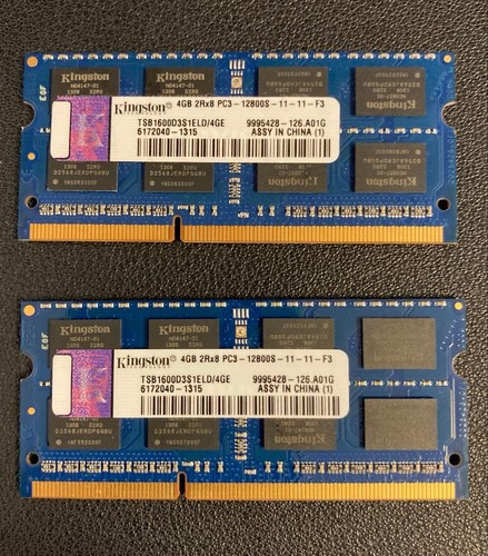 Kingston 8GB DDR3 PC3L-12800S 4GBx2 Module Laptop Arbeitsspeicher RAM