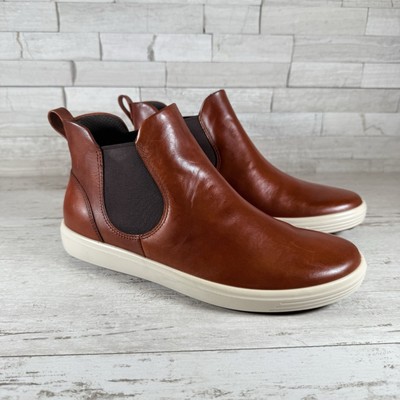 ECCO Soft 7 Chelsea Boot Sneaker Cognac Brown Leather Pull On EU 40 Size 9-9.5