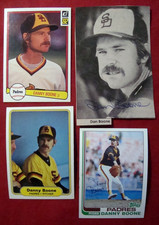 DANNY BOONE SIGNED PHOTO SAN DIEGO PADRES AUTOGRAPH - & 3 ROOKIE BASEBALL CARDS