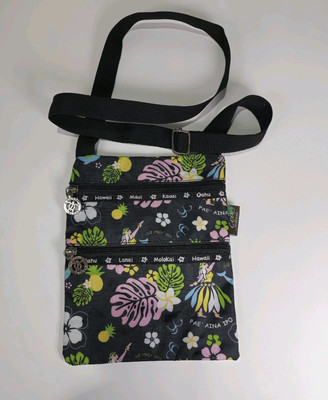 Bag Eco Islands Hawaii Black Floral Oahu, Lanai, MoloKai PAE AINA IPO