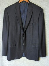 BRIONI Men Luxury Blazer Jacket 42L Wool Silk Made in Italy Navy Houndstooth
