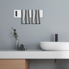 100W Electric Towel Warmer Wall-Mounted Towel Heater Towel Holder White