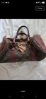 Celine Logo Canvas & Leather Duffle Bag purse Brown/Burgundy — photo 9