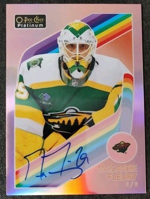2023-24 O-Pee-Chee Platinum Retro Red Rainbow Auto Marc-Andre Fleury #R-30   SP