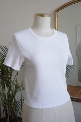 Everlane Rib Tee Weißes Cropped Top Aus Bio-Baumwolle Gr M/L Neu Etikett Top