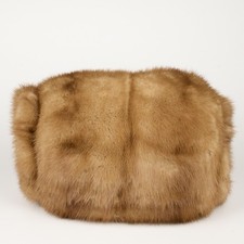 Vintage Mink Fur Muff Hand Warmer Zipper Pocket Purse Wristlet