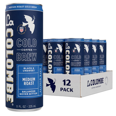 La Colombe Coffee, Cold Brew Black, Unsweetened, 11 Fl Oz Cans (Pack of 12), Cof