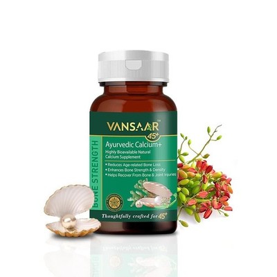 Vansaar Ayurvedic Calcium + 60 Tabs Complete Bone and Joint Support 100%...