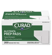 Curad Sterile Alcohol Prep Pads Medium 2 Ply Topical Antiseptic 200 Count