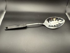 Vintage Chief Slotted Serving Spoon Black Handle 12โ Made In USA