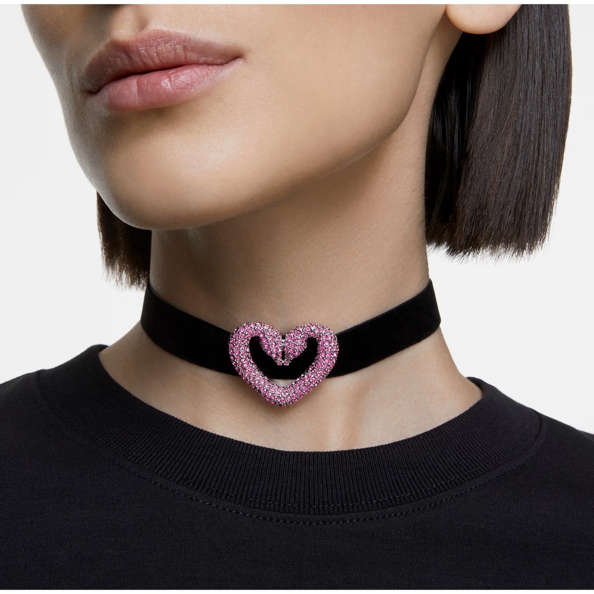Swarovski Una Choker Heart, Pink, Rhodium plated -5631172 New | eBay