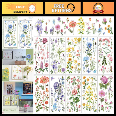 10 Sheets Vintage Botanical Flower Rub-On Transfers for DIY Crafts & Decor