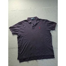 Polo Ralph Lauren Mens Navy Blue Short Sleeve Pique Polo Shirt Red Pony Size M