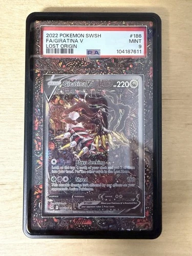 Pokemon Lost Origin Giratina v Alt Art PSA 9 186/196 w/ Extended Art Case