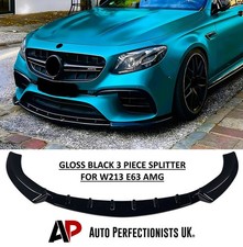 For Mercedes E63 AMG W213 Prefacelift Gloss Black Front Splitter Spoiler 2016-20