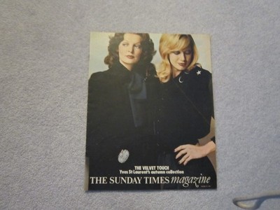 The Sunday Times magazine ,22nd August 1971 ,Yves St Laurent's Autumn collection