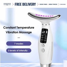 LED Face  Neck Massager 7 Color Light Therapy 7 Modes Anti Wrinkle Device