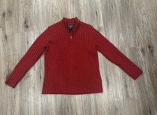 Polo Ralph Lauren 1/4 Zip Cable Knit Pullover Sweater Red Womens Size PM