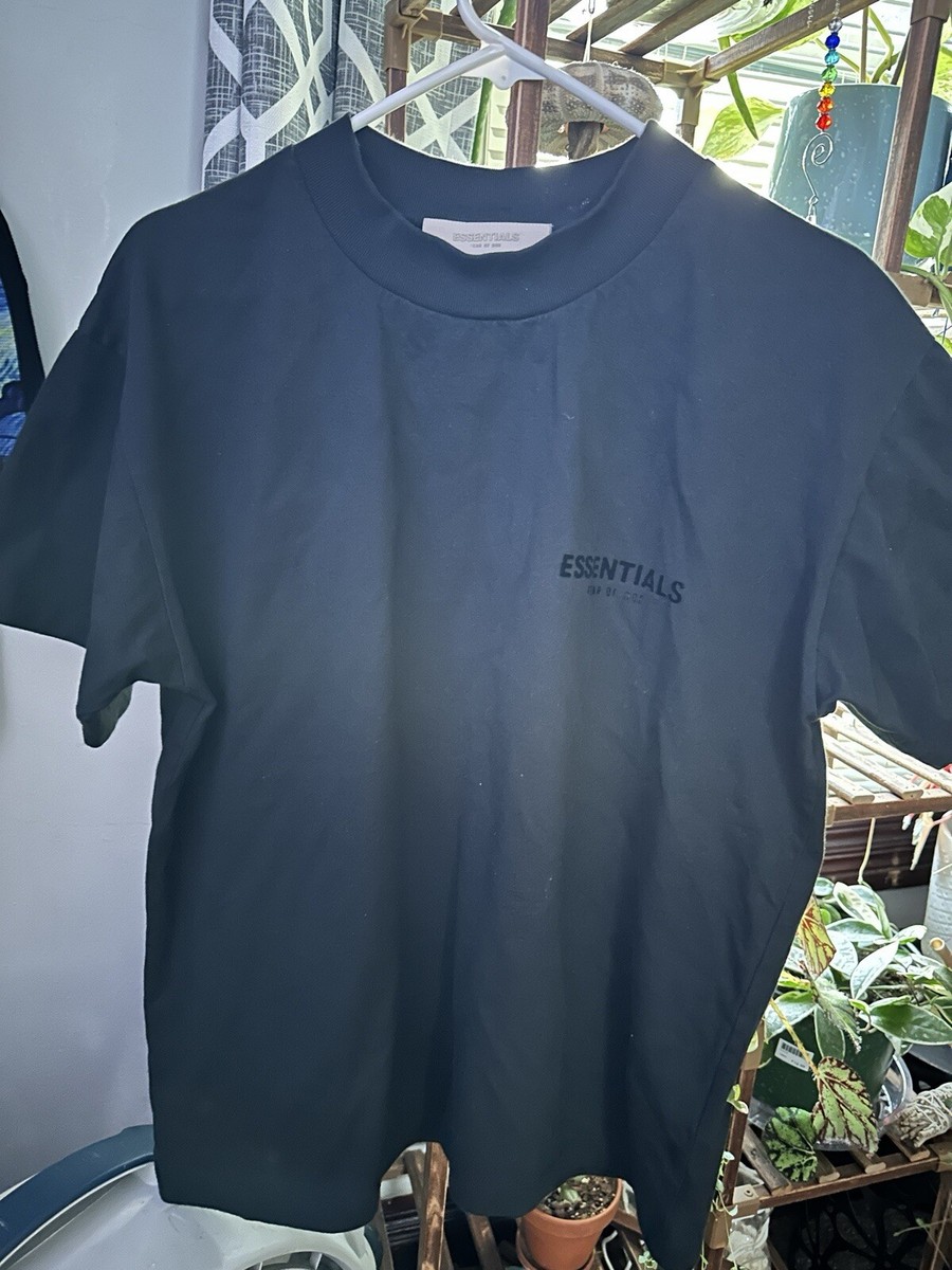 Fear of God Essentials Jet Black Short Sleeve T-Shirt Size S | eBay