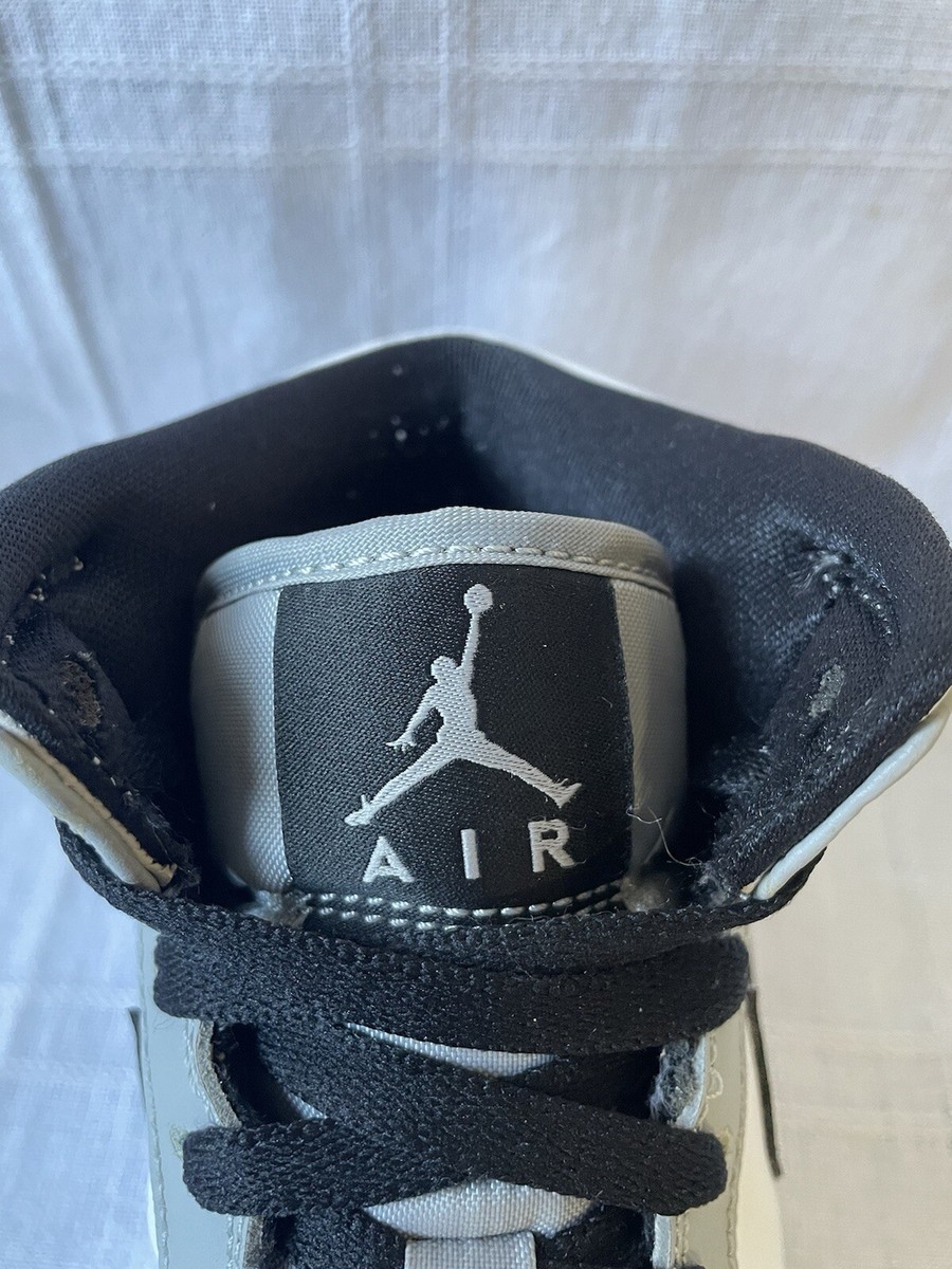 Nike Air Jordan 1 Mid Lt 'SMOKE' Grey Black White Shadow GS