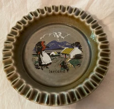 Vintage Irish Porcelain Ashtray Wade Co Armagh Lady and House Ireland