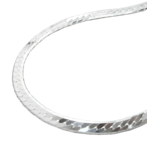 Collana Panzer In Argento 925, Piatta, 50 Cm, Collana In Argento