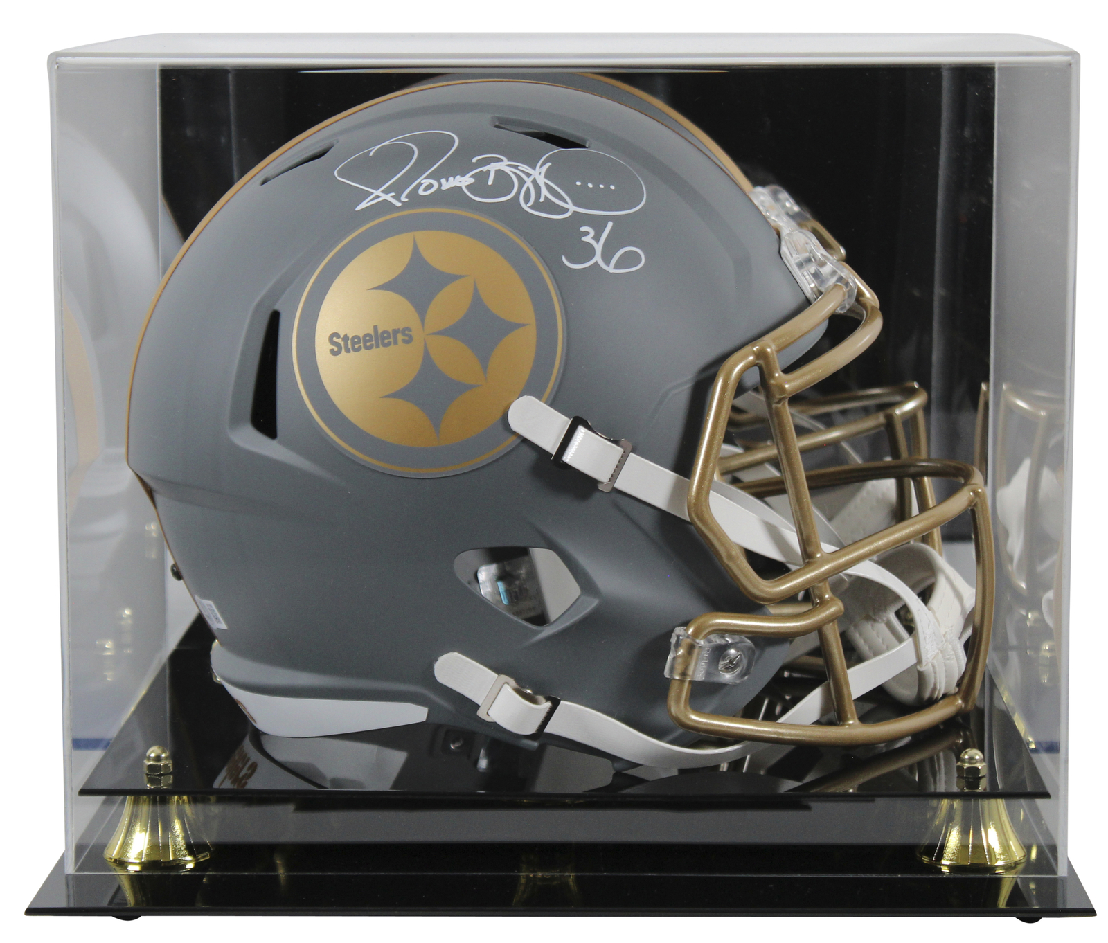 Jerome Bettis Autographed Signed Steelers Slate Full Size Speed Rep Helmet W/ Case Beckett Wit 