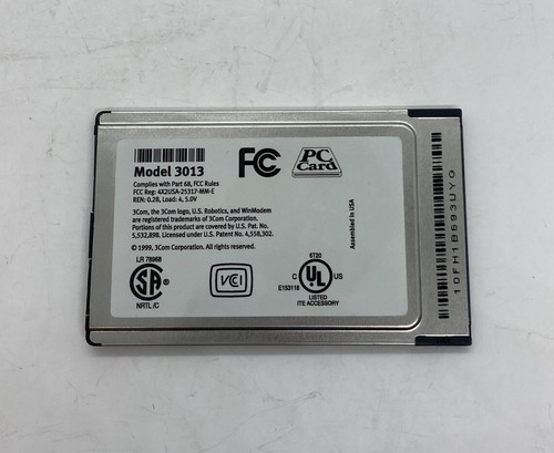 3Com U.S. Robotics Model 3013 56K Winmodem PC Card Vintage 7 - Photo 2/4