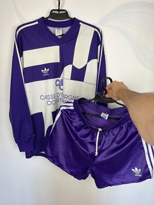 Adidas 80s Football Set Purple Austria? Jersey Shorts Sz ~L