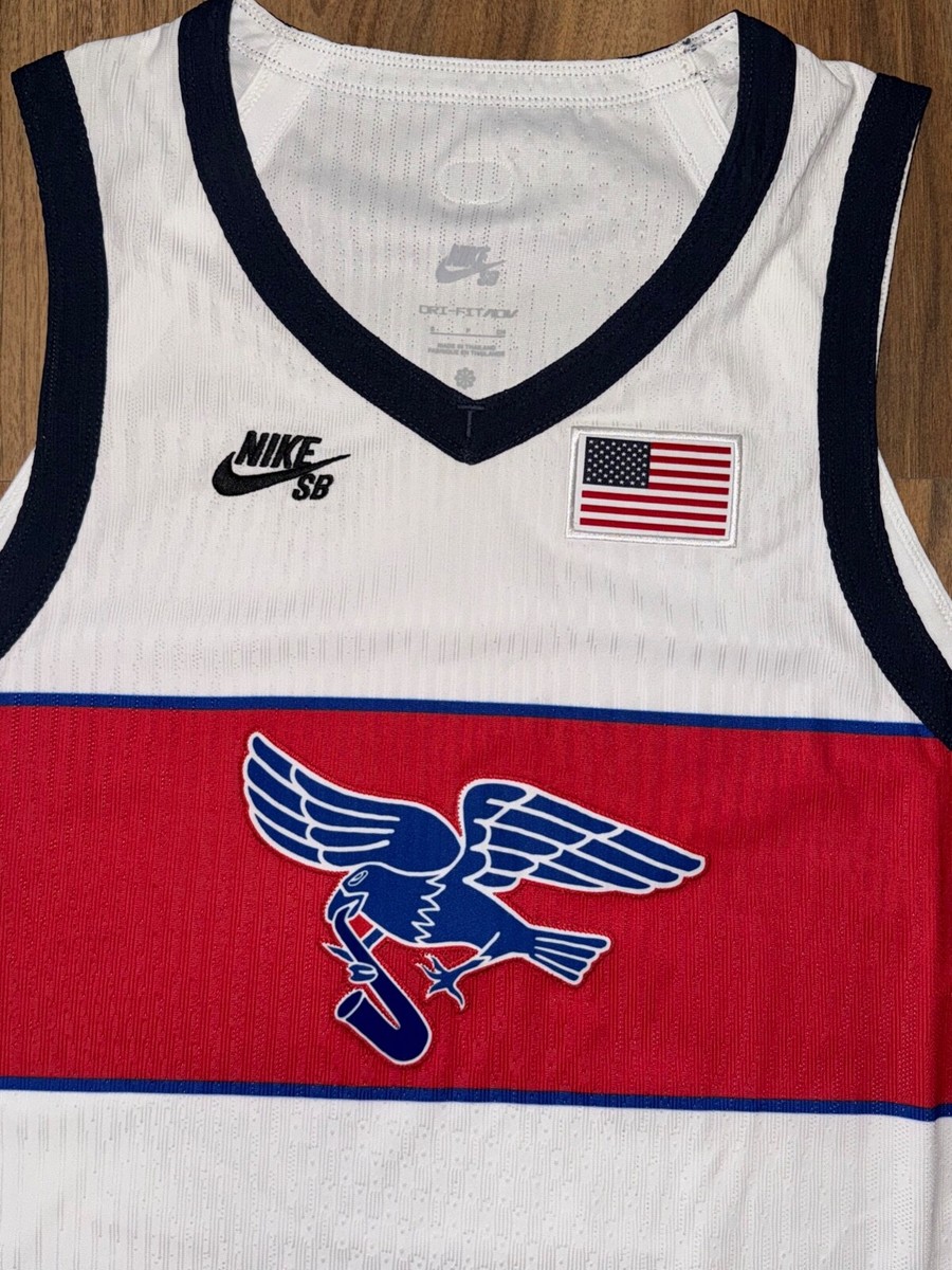 NWT Nike SB USA Dri-FIT ADV 2024 Olympics Skate Jersey Tank White