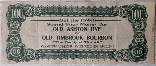 Early Pre-prohibition advertising money