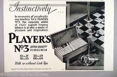 Players No. 3 Cigarette PRINT AD - 1932