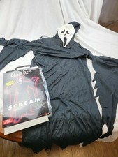 Vintage 1997 Ghost Face Scream Mask Robe Costume Halloween Fits Teens