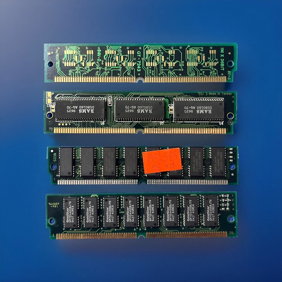 Vintage Lot Of (4x) 72 pin SIMM RAM Memory Modules Sticks - Mixed Lot - Image 3 of 3