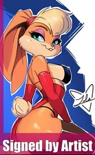 Lola Bunny sexy red dress 11x17, Furry art print signed by the artist.