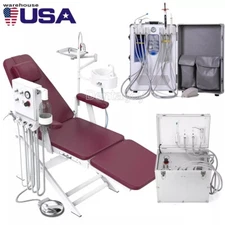 Portable Dental Delivery Unit Mobile Box Air Compressor Syringe Suction 4H/Chair