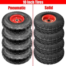 4 Pack 10'' Tubless Solid / Pneumatic Wheels Foam Filled Tire for Gorilla Carts