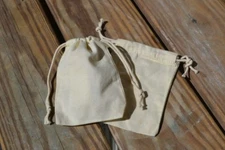 5"x8" Cotton Canvas Double Drawstring Muslin Bags (Natural Color)