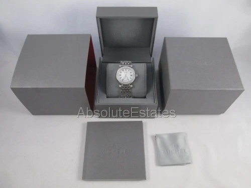 NEW Michele Silver Diamond Caber Ladies Watch MWW16A000001 Box NWT