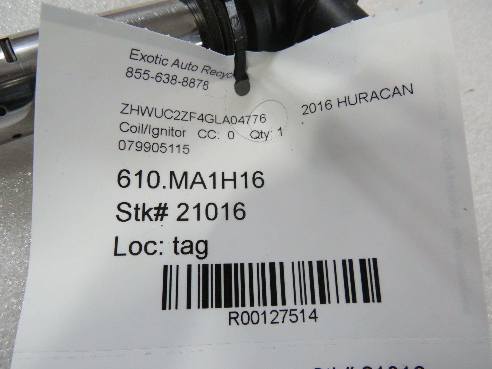 Lamborghini Huracan, LP 610, 580, Coil Ignitor, Used, P/N 079905115