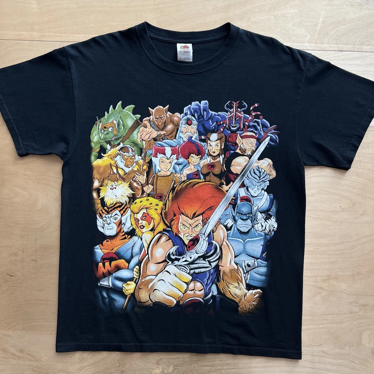 Vintage Thundercats Shirt Large Black Multicolor 80s Cartoon Movie