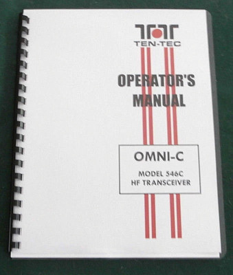 Tentec Omni-C Model 546C Operator's Manual, comb bound with protective covers