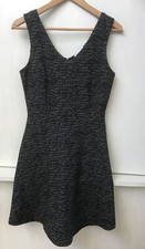KATHERINE BARCLAY Montreal Womens Black Knit Fleck Sleeveless V Neck Dress Sz XS